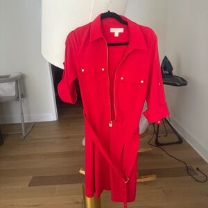 Michael Kors Red Zipper Dress